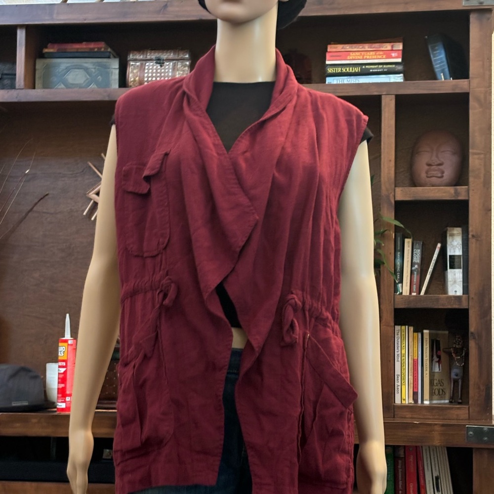 Free People Red Sleeveless Vest